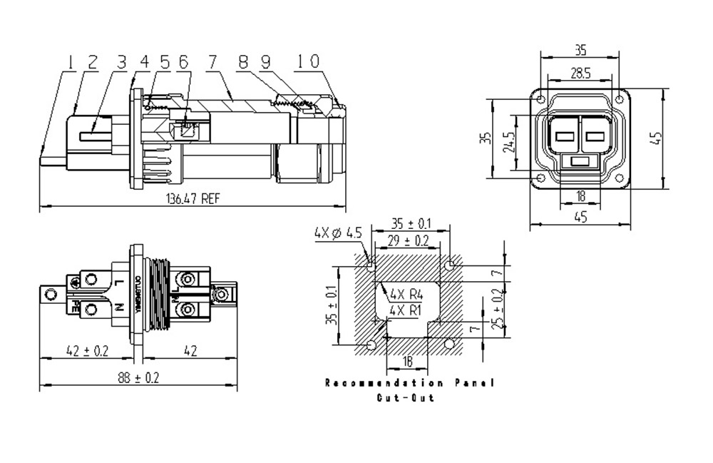 Lock screw 3pin70a